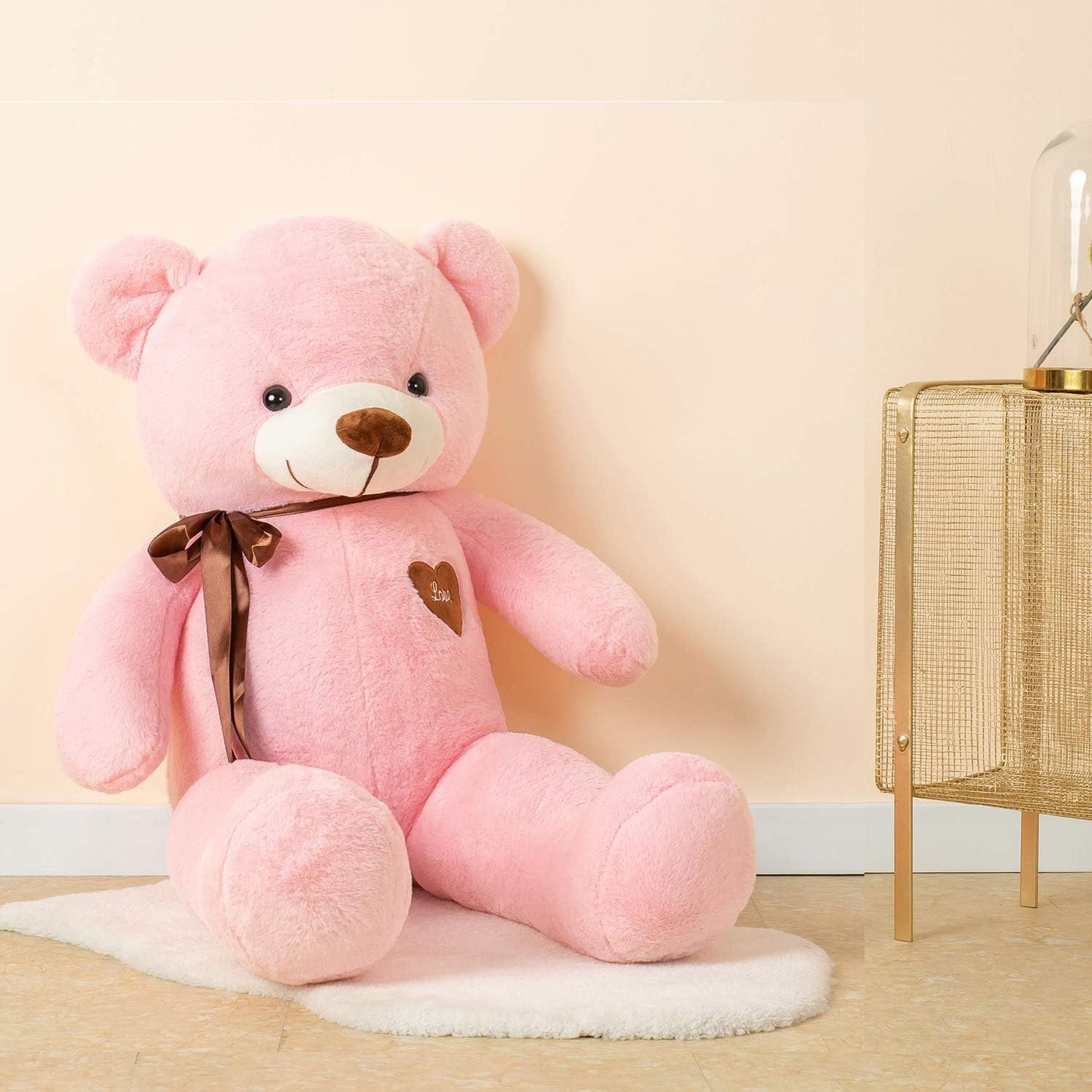 Giant Teddy Bear – 31.5" Large Plush Stuffed Animal with Love Heart & Ribbon